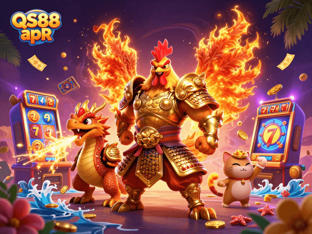 Experience the excitement of QS88 apR through vibrant 3D characters and dynamic casino elements.