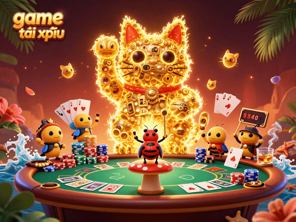 Engage in the thrilling game tài xỉu experience with this vibrant and dynamic illustration.