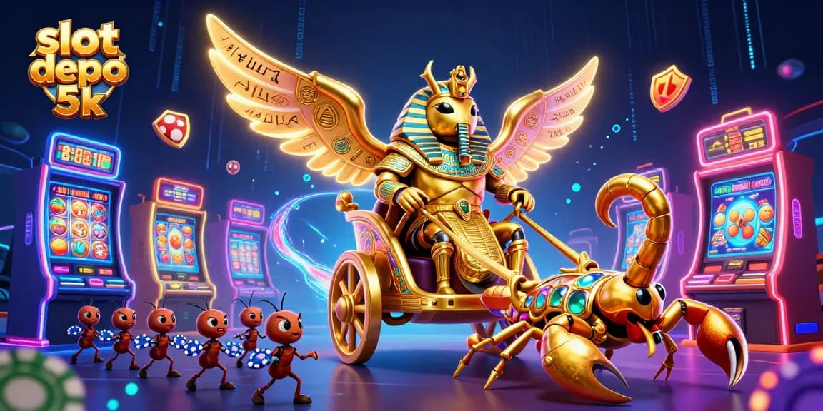 Experience thrilling wins at slot depo 5k with 3D characters and colorful casino elements.