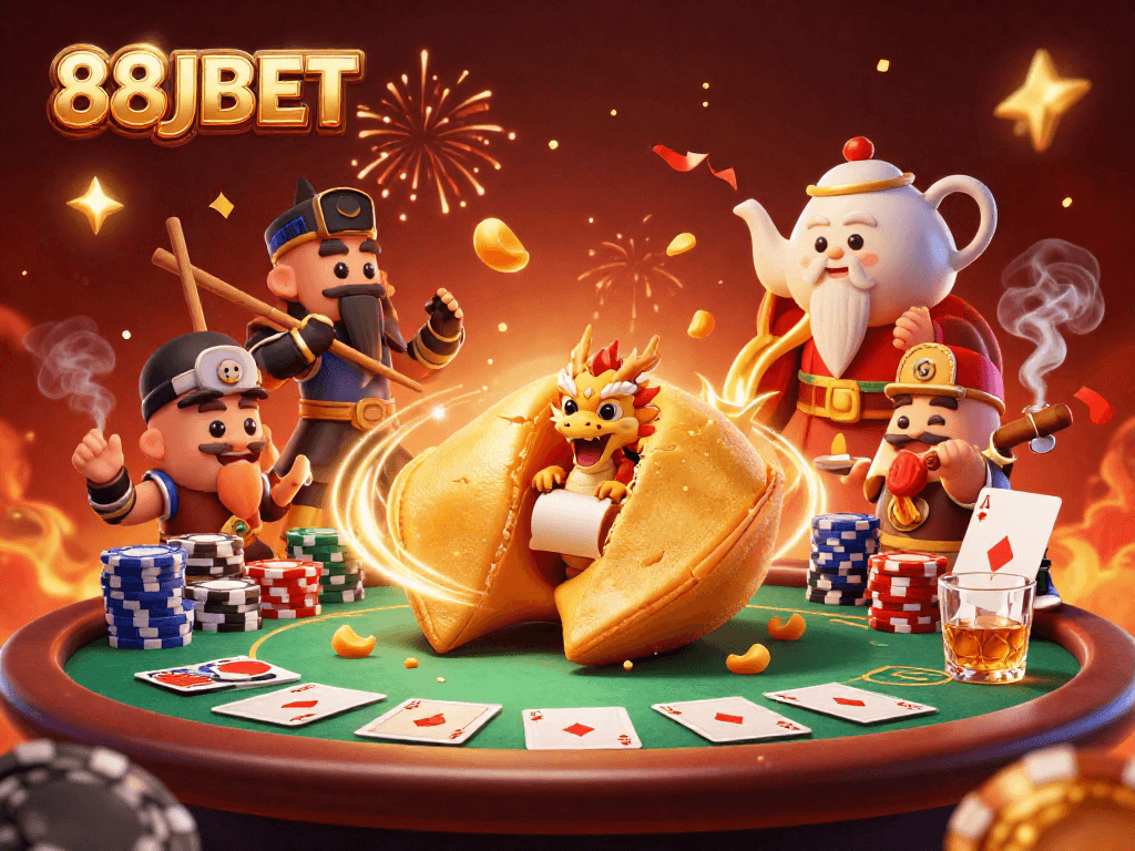 Experience thrilling wins at 88JBET with a vibrant scene of poker and fortune.