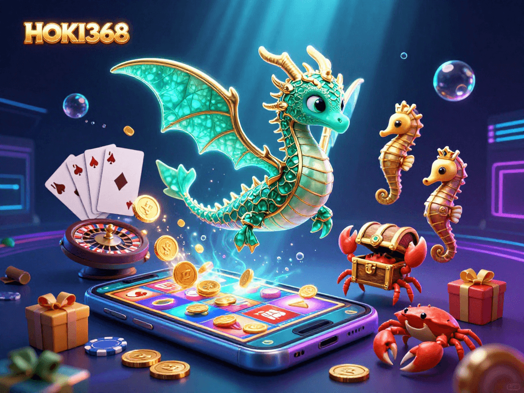 Engage with thrilling gaming elements at HOKI368 featuring a vibrant underwater scene.