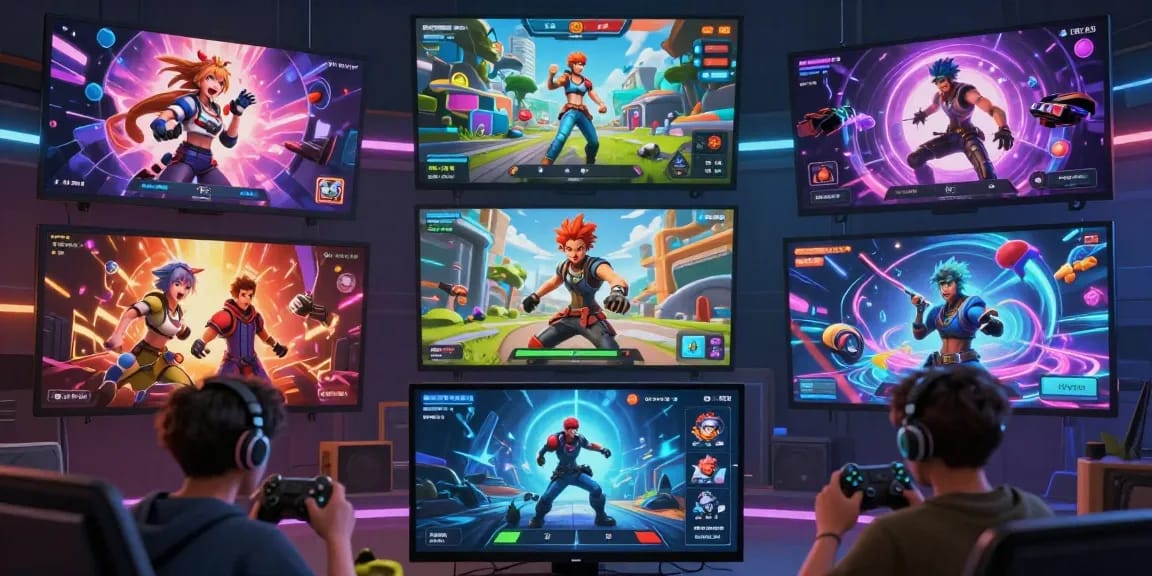 Engaging scene depicting players enjoying xxx games in a colorful digital landscape, showcasing diverse characters and gameplay elements.