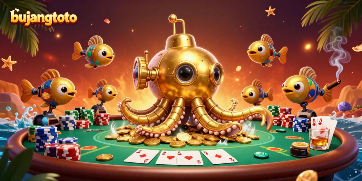 Engage with bujangtoto's thrilling casino experience amid mechanical fish and a golden kraken submarine.