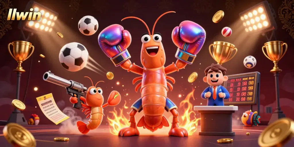 llwin introduces an exciting casino experience with vibrant characters and dynamic sports elements.