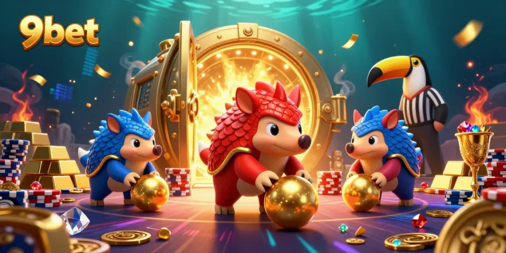 Experience thrilling live casino action with 9bet's vibrant treasure-filled competition scene.