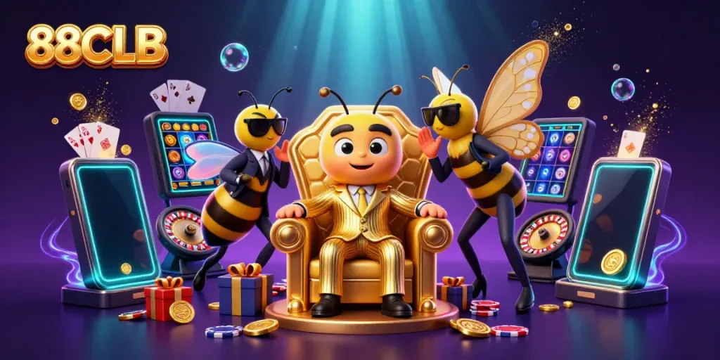 Experience thrilling gameplay with 88CLB's vibrant casino adventure, featuring colorful slot games and dynamic characters.