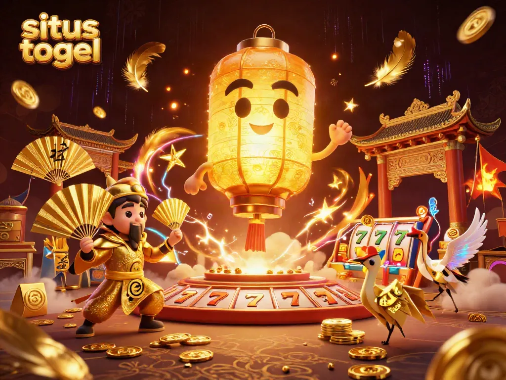 Experience the thrill of situs togel with golden lantern spirits and dynamic casino elements.
