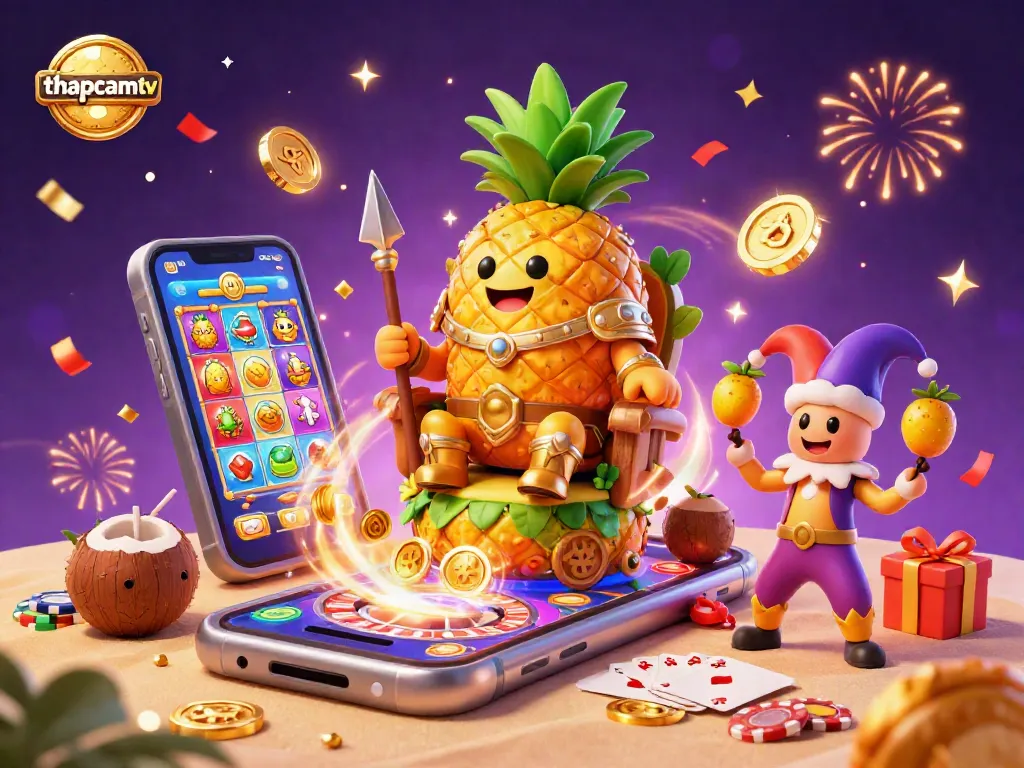 Experience thrilling games on thapcamtv with a vibrant beach casino scene featuring dynamic characters and engaging elements.