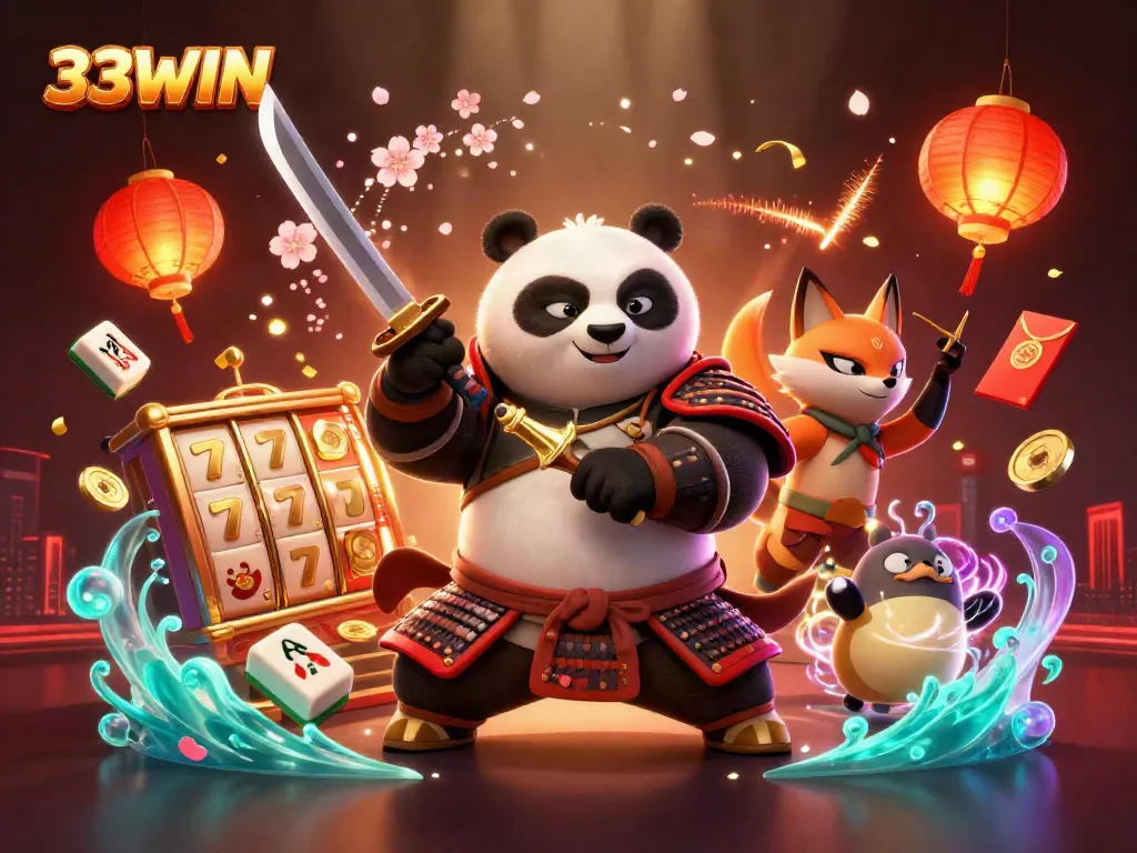 Engage with the thrilling world of 33WIN casino, featuring dynamic characters and sparkling slots.