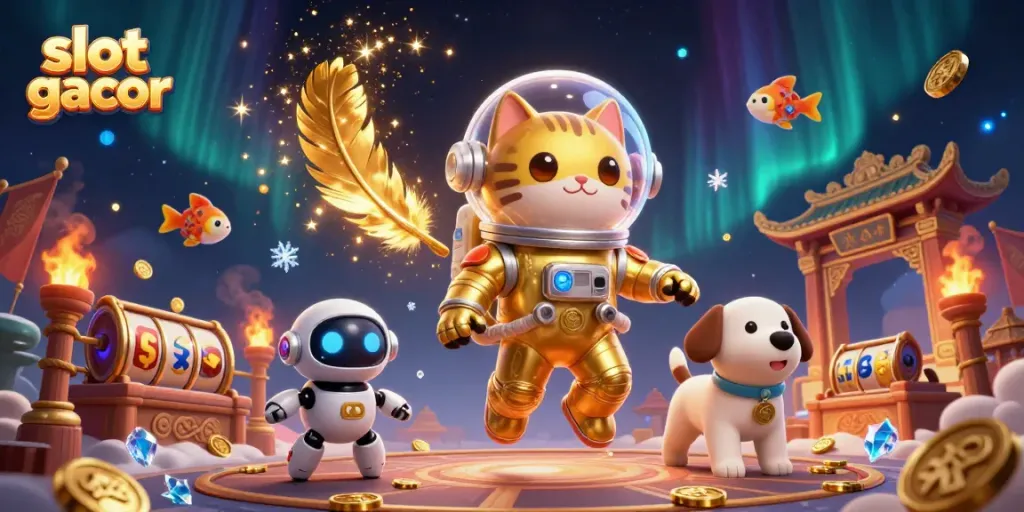 Permainan slot gacor menarik perhatian pemain dengan karakter luar angkasa yang dinamis.