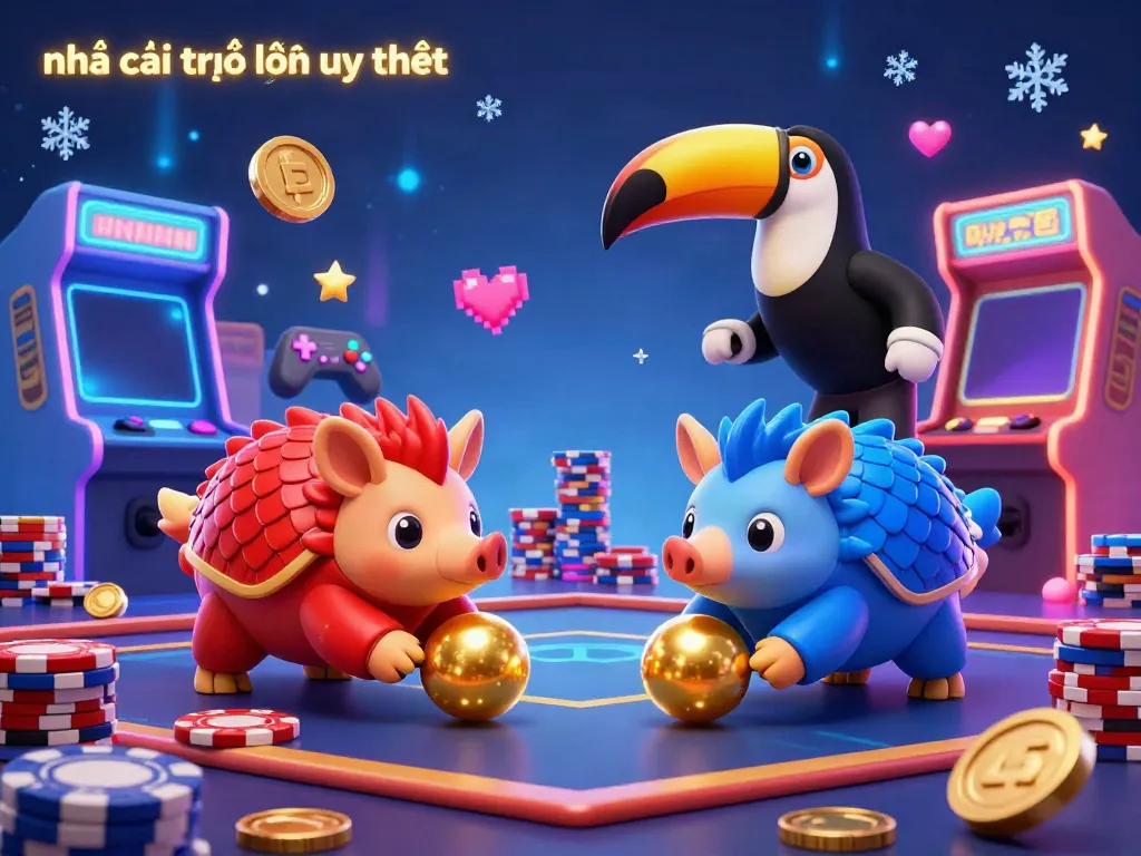 Engage with nhà cái trực tuyến uy tín in this lively scene featuring animated pangolins competing in a casino atmosphere.