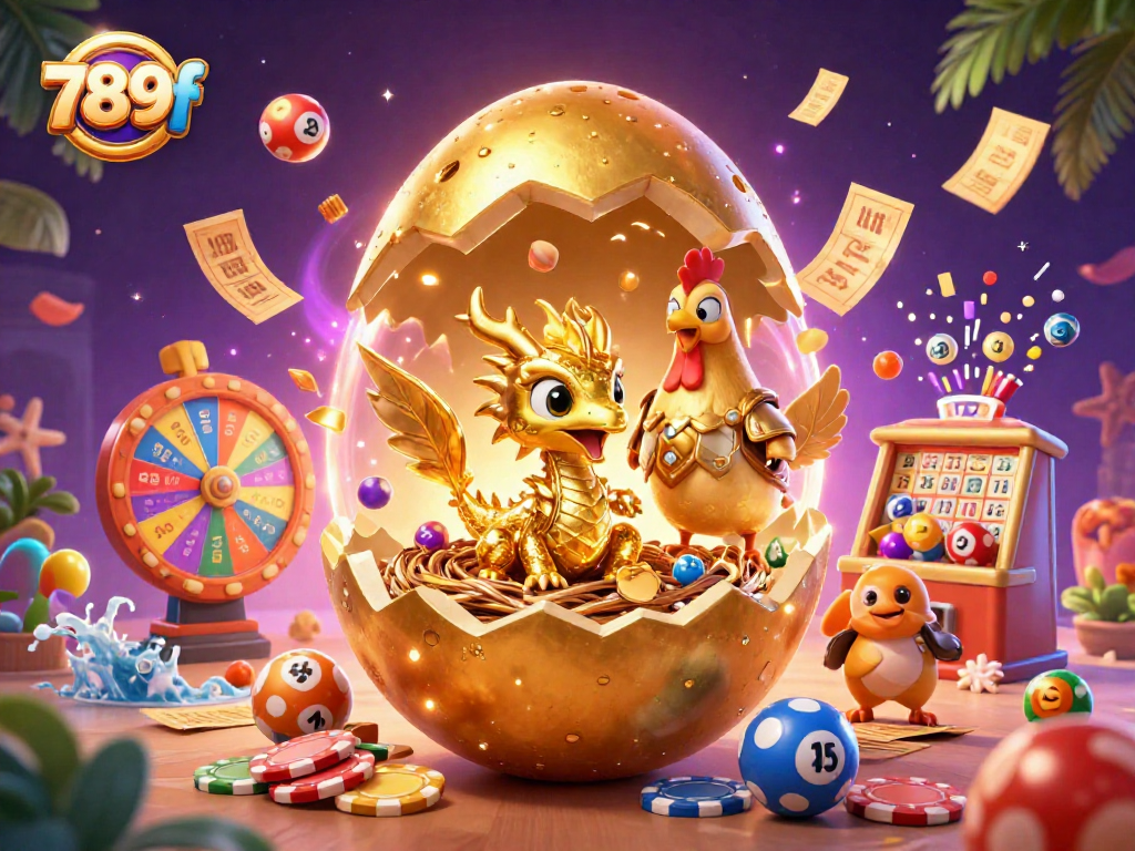 Engage in thrilling gaming with 789 f, featuring a golden baby dragon and poker chips.