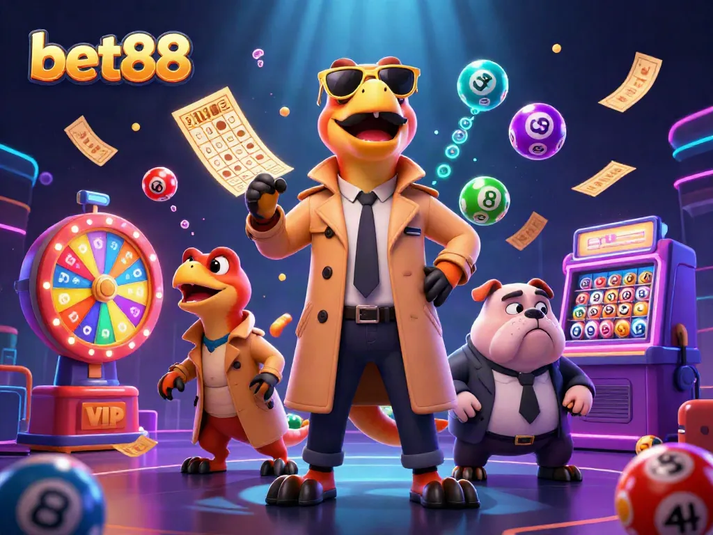 Catch the excitement at bet88 where three cartoon raptors try to sneak into a VIP casino lounge.