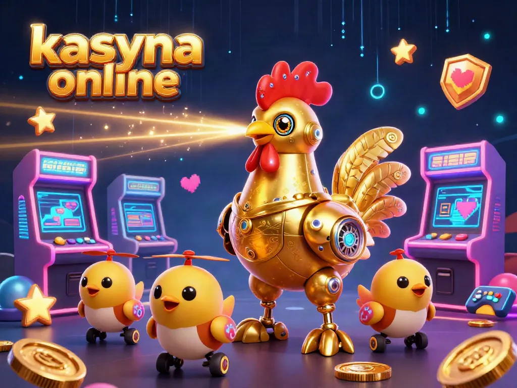 Engage with kasyna online bez weryfikacji tożsamości in this vibrant 3D illustration showcasing a retro robot and arcade elements.