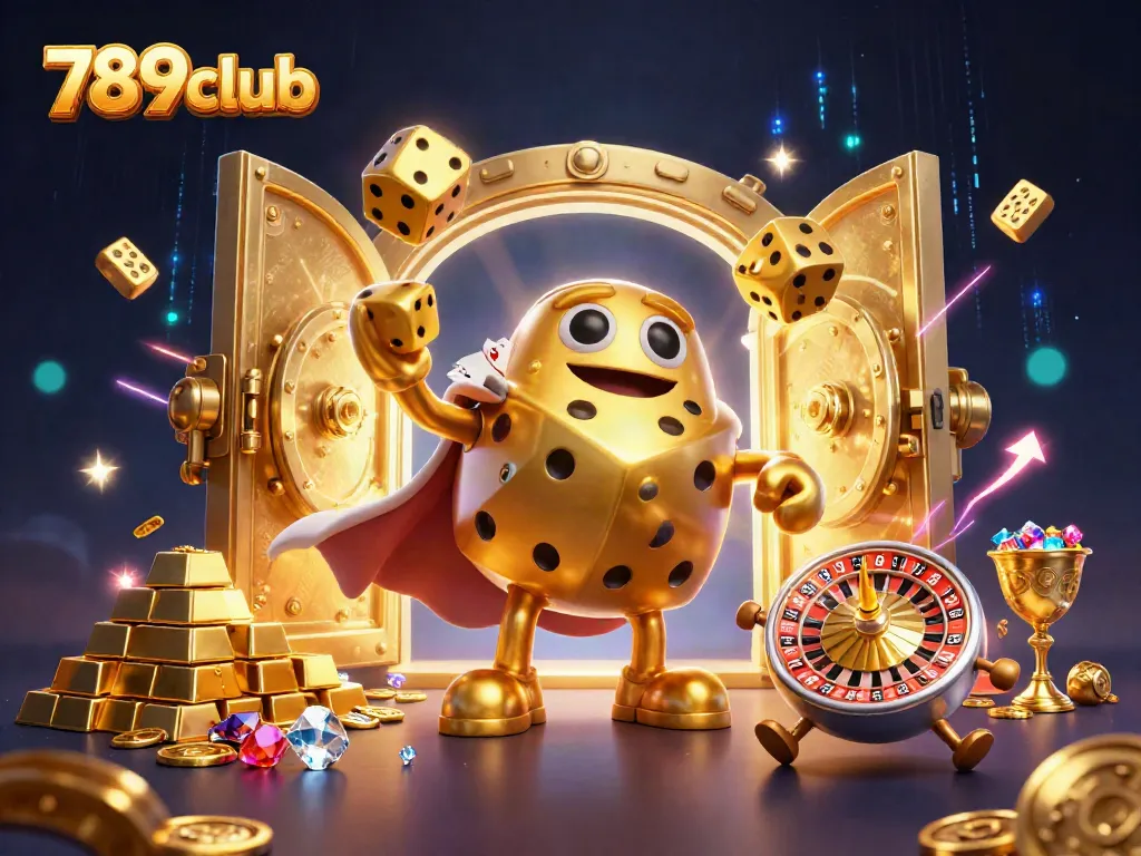 Engage with thrilling games at 789club - a dynamic casino illustration showcasing vibrant gaming elements.