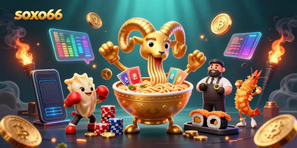 Experience engaging gameplay with soxo66 featuring vibrant casino-themed characters and crypto elements.
