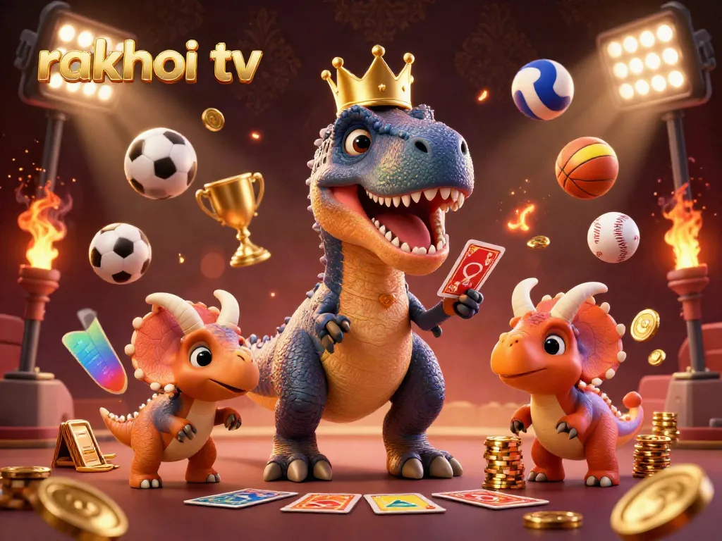 Experience the excitement of rakhoi tv with sports balls and a casino atmosphere.