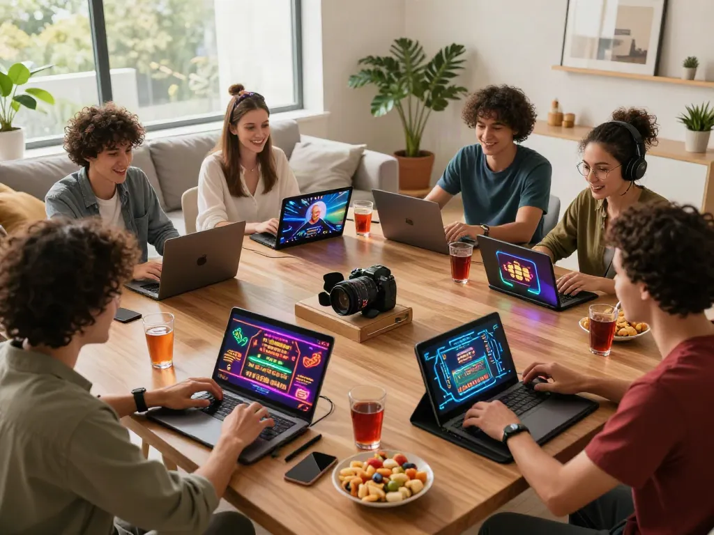 Friends enjoying online gaming at home, showcasing da88 gaming experiences.