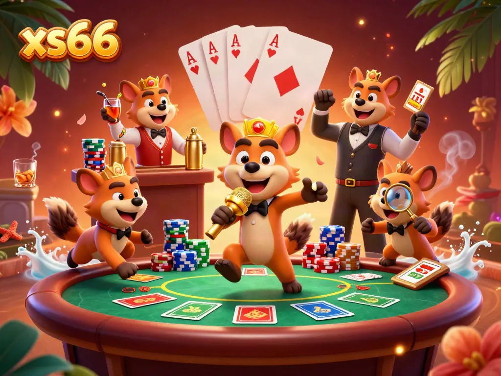 Experience an exciting atmosphere at xs66 casino with hyenas delivering comedy, mixing drinks, and checking IDs.