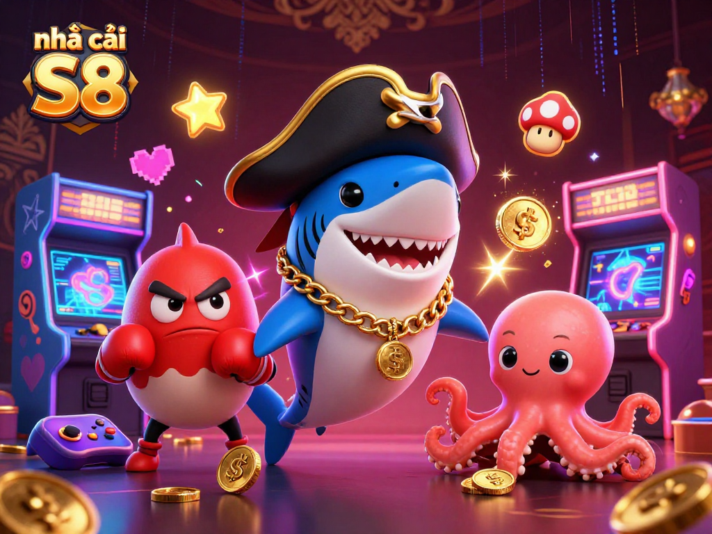 Engage with nhà cái S8 in this vibrant illustration showcasing exciting casino gaming adventures.