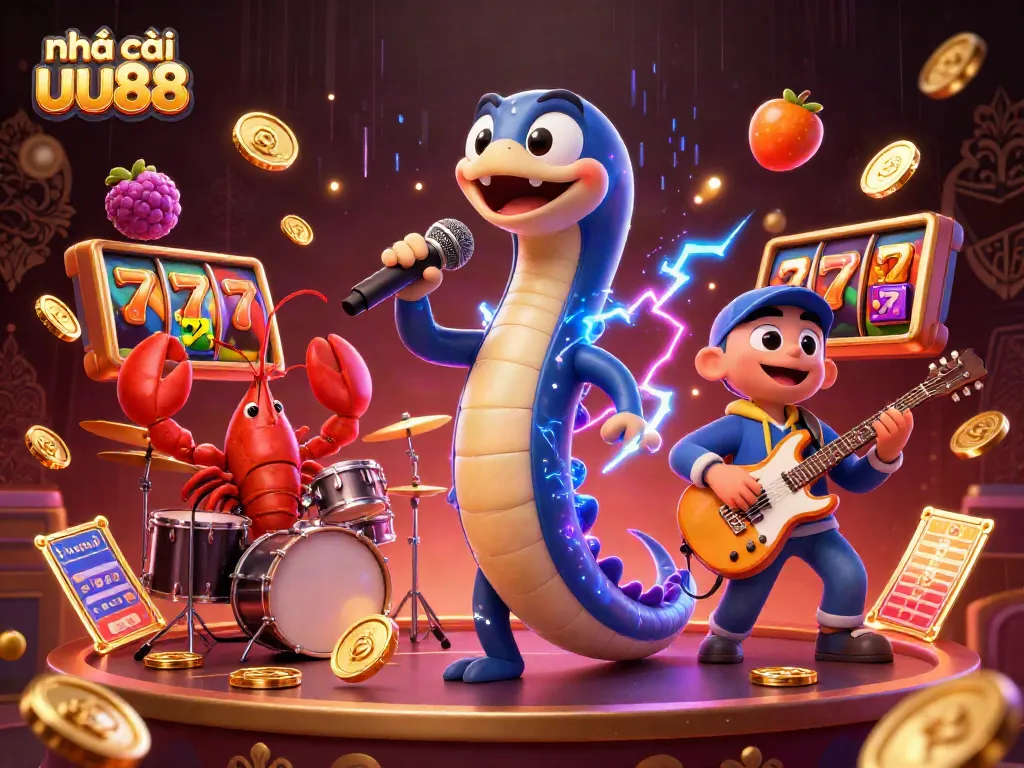 Experience the thrill of nhà cái uu88 with electric eel DJ and underwater casino elements!