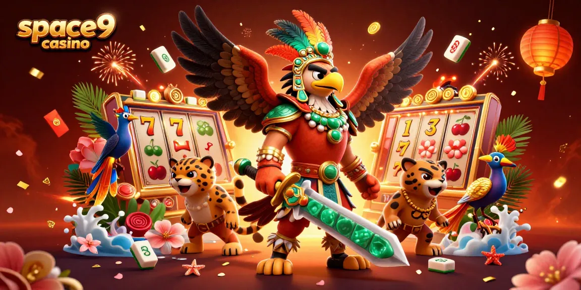 Experience the excitement of space9 casino with stunning 3D characters and vibrant slot elements.