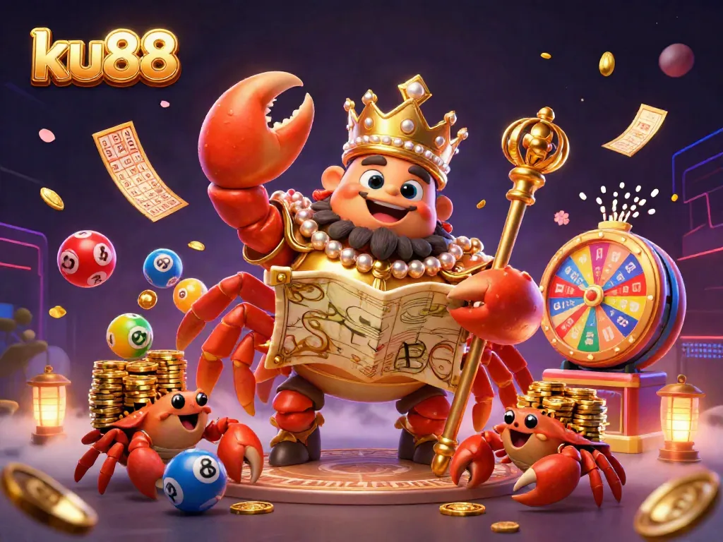 Experience the thrill of ku88's exciting lottery and gaming scene with vibrant elements and dynamic energy.