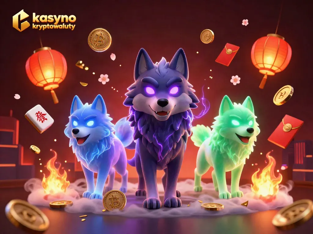 Experience the excitement of kasyno kryptowaluty with a dynamic 3D illustration featuring blockchain elements and winning symbols.