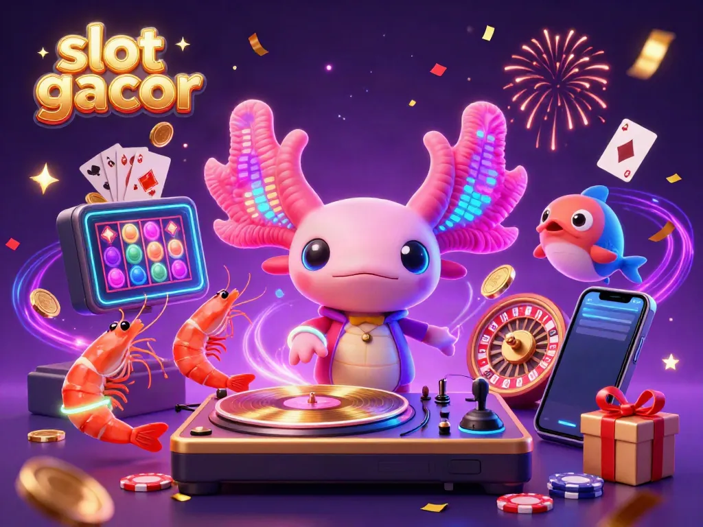 Merayakan slot gacor dengan festival warna bersama axolotl DJ dan teman-teman laut.