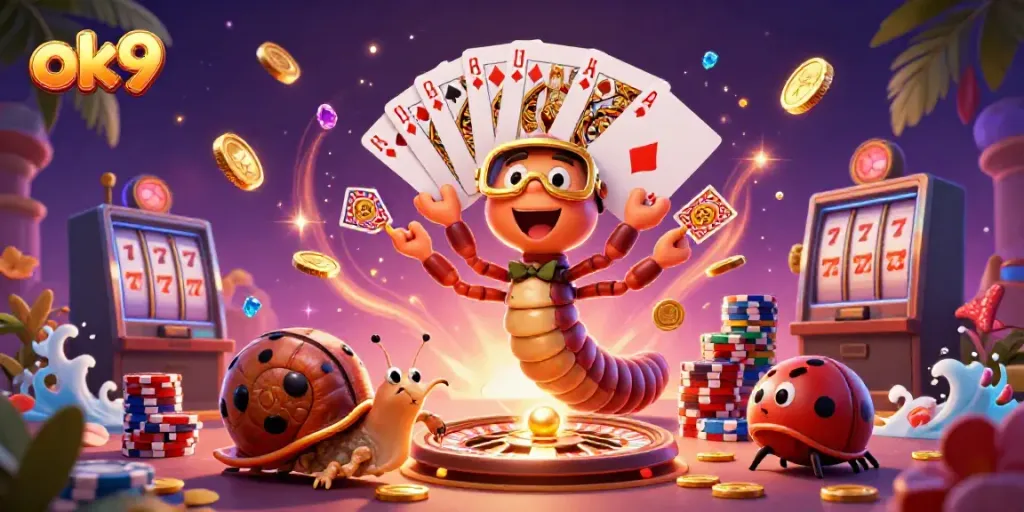 Engage with ok9 at the casino as colorful characters and elements create excitement.