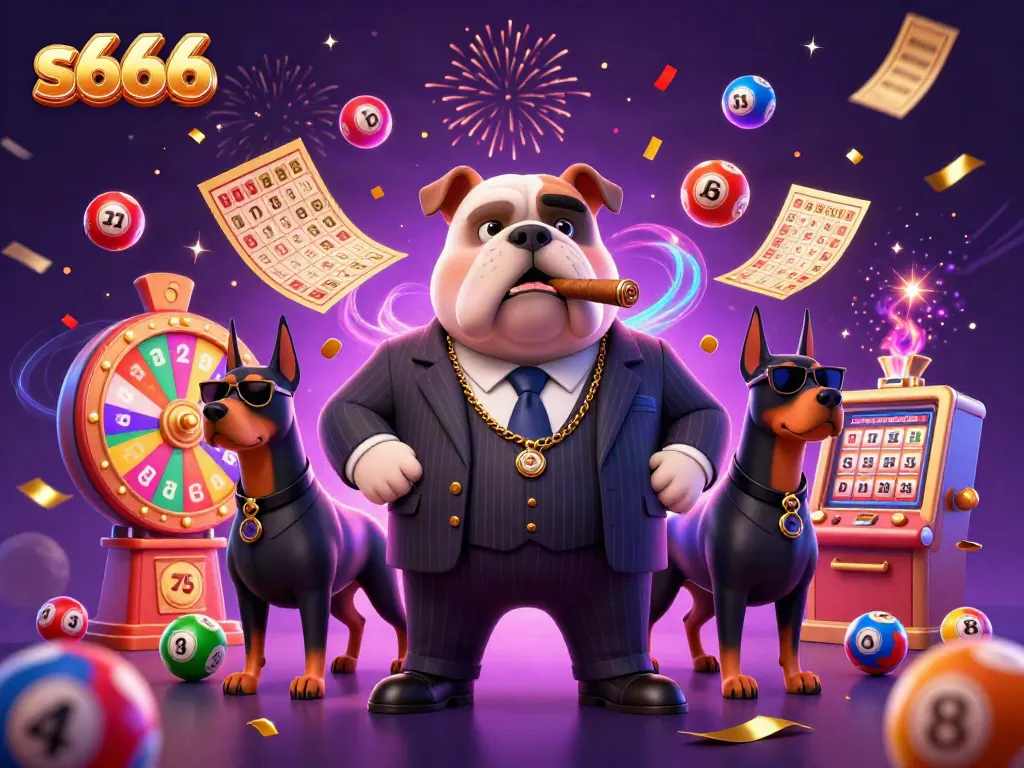 Experience exciting gaming action with s666, showcasing vibrant lottery elements and cartoon characters.