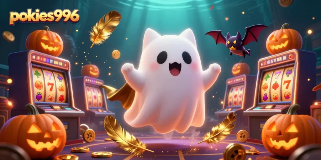 Win big with pokies996 at vibrant online casino featuring ghost cat and spooky elements.
