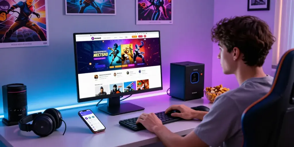 Engaging shopping scene on warung168 showcasing digital games and accessories