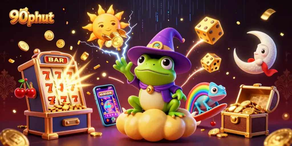Spin to win at 90phut with colorful slot machines and enchanting charaters.