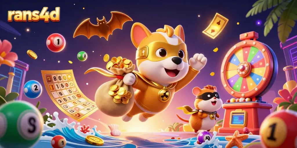 RANS4D menyajikan ilustrasi menarik dengan karakter superhero anjing dan harta secara dinamis.