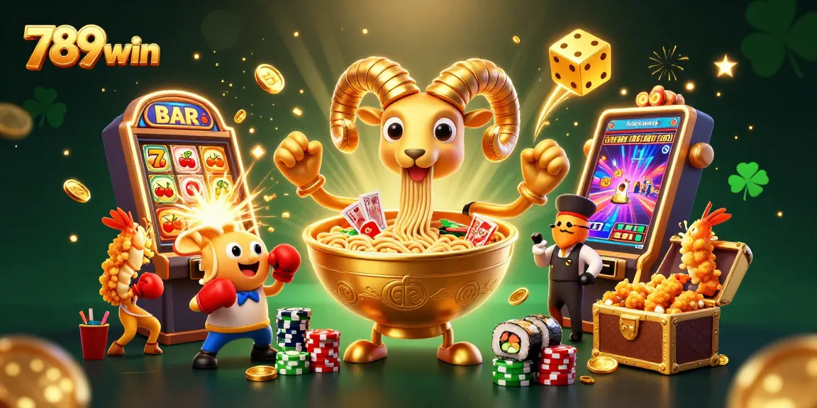 Play exciting games with 789win in a vibrant casino scene filled with animated characters and dynamic elements.