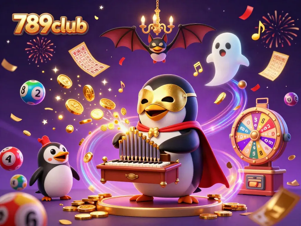 Experience the excitement of 789club with a vibrant 3D casino scene filled with lottery elements.
