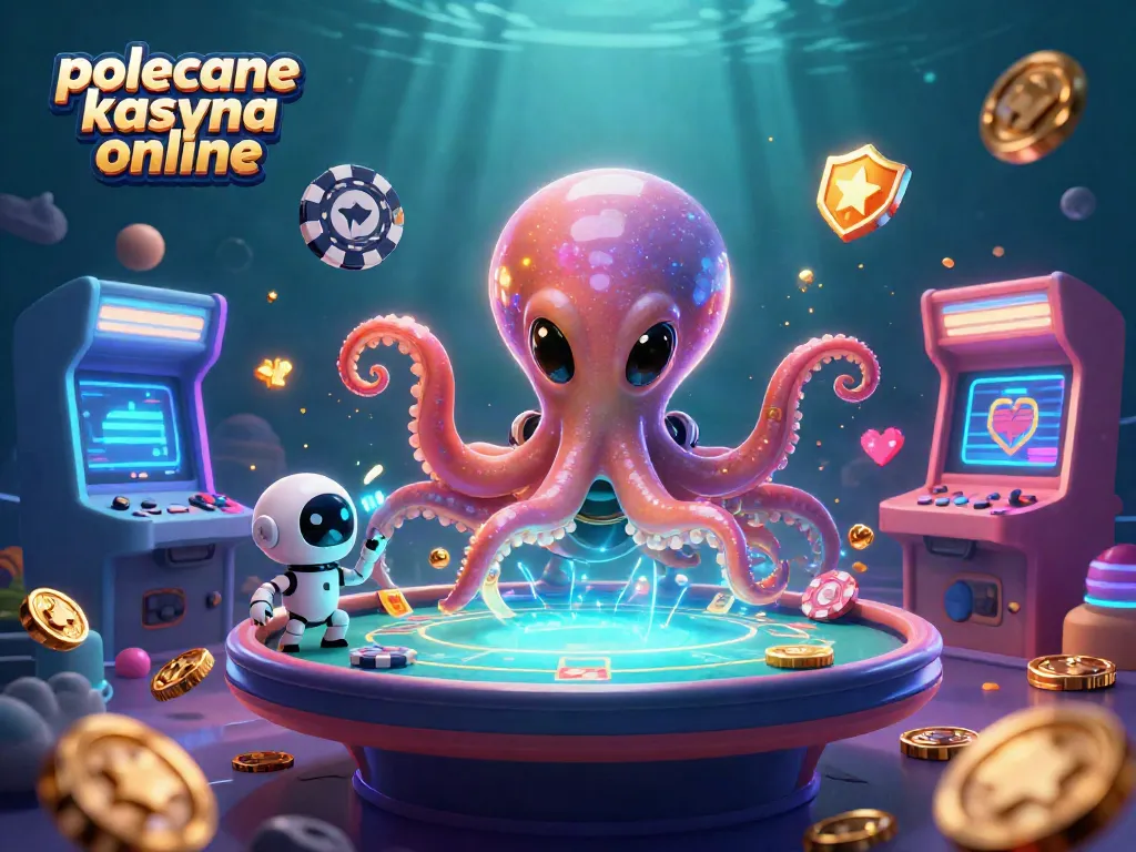 Experience the thrill at polecane kasyna online with a holographic poker table and vibrant game elements!