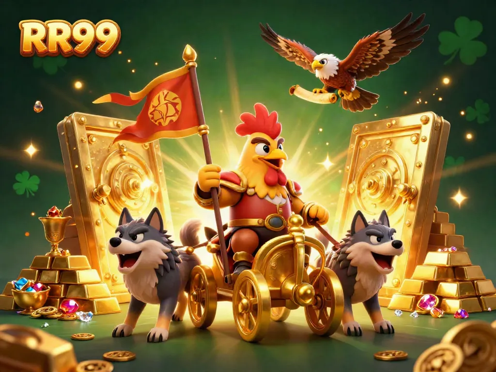 Experience thrilling gaming with RR99, featuring colorful characters and exciting treasure elements.